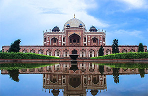 humayun's tomb in delhi, built in the memory of mughal emperor humayun, as his tomb is placed here.