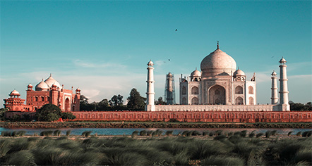 taj mahal, seventh wonder of the world, in agra, one of the famous places to visit in India