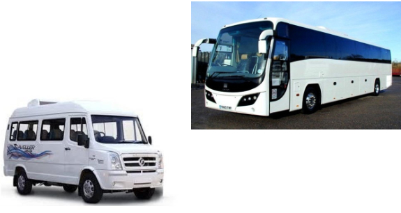for more than 08 persons, tempo traveller and luxury coach are the options for tousists and Namaste holiday provices both the services