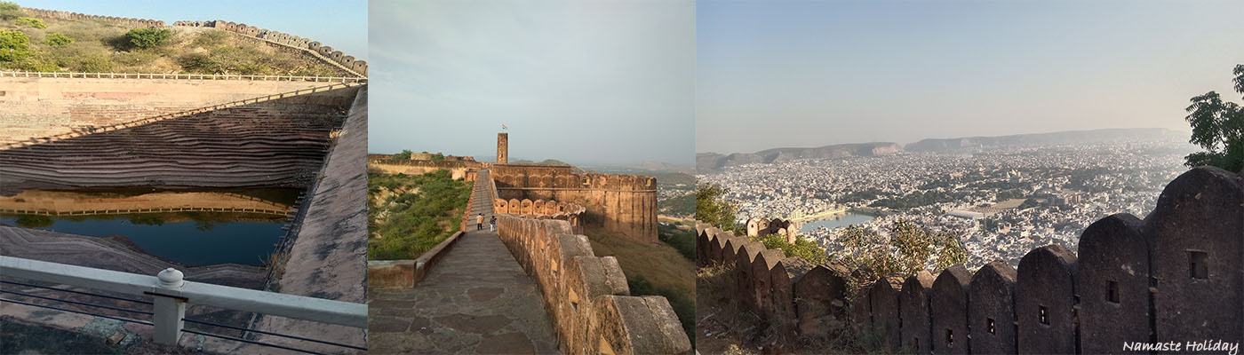 Breathtaking view of Nahargarh Fort, a magnificent fortress overlooking the city of Jaipur, India, boasting stunning architecture, rich history, and panoramic vistas