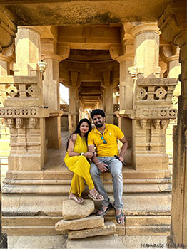 heritage walls at gadisar lake of Jaisalmer in Rajasthan.