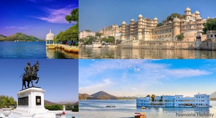 Udaipur sightseeing covering prominent attractions the largest complex of rajasthan- city palace, maharana pratap memorial, lake pichola, and fateh sagar lake boat rides.